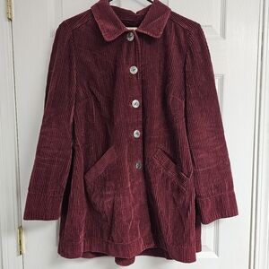 J. Jill Corduroy S Maroon Burgundy Jacket Chore Coat